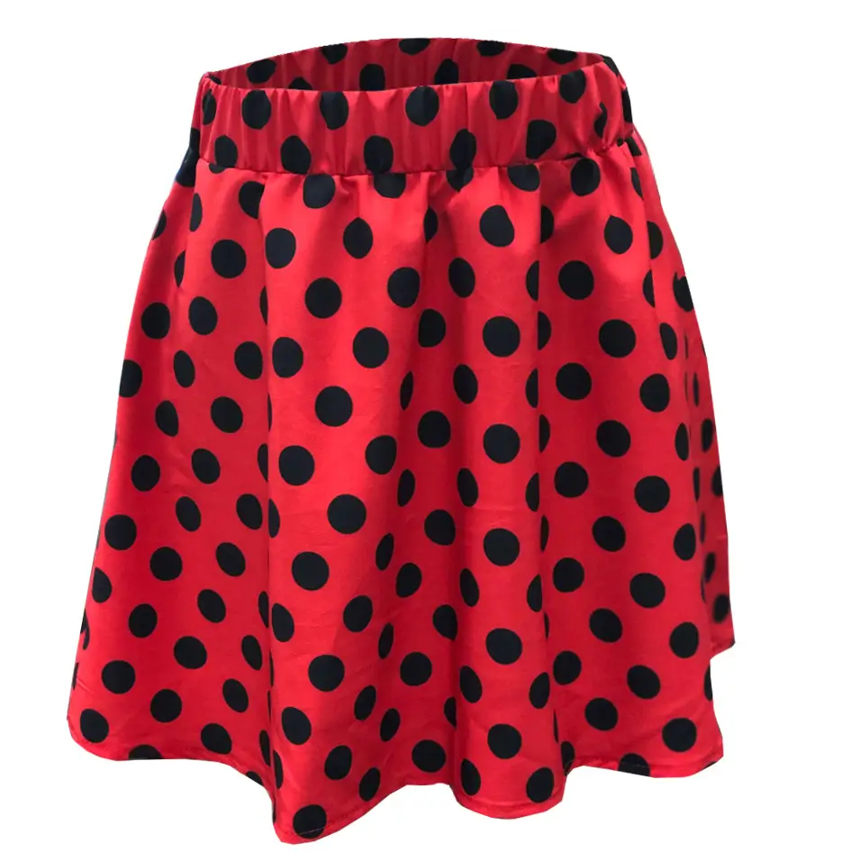 Red Polka Dot Swing Skirt Mini Large - Image 5