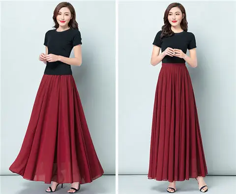Green Chiffon Half-Skirt Dress for Women Spring Summer — feature 12