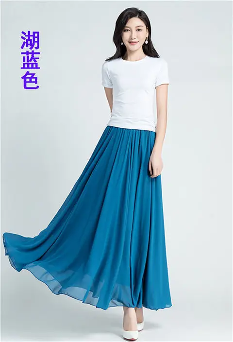 Green Chiffon Half-Skirt Dress for Women Spring Summer — feature 15