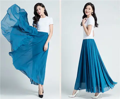 Green Chiffon Half-Skirt Dress for Women Spring Summer — feature 16