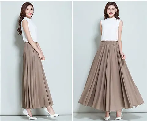 Green Chiffon Half-Skirt Dress for Women Spring Summer — feature 24