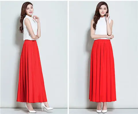 Green Chiffon Half-Skirt Dress for Women Spring Summer — feature 26