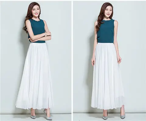 Green Chiffon Half-Skirt Dress for Women Spring Summer — feature 28