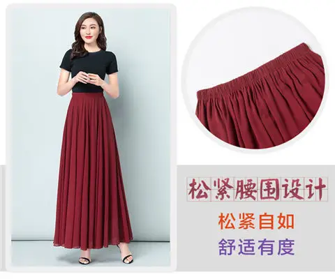 Green Chiffon Half-Skirt Dress for Women Spring Summer — feature 6