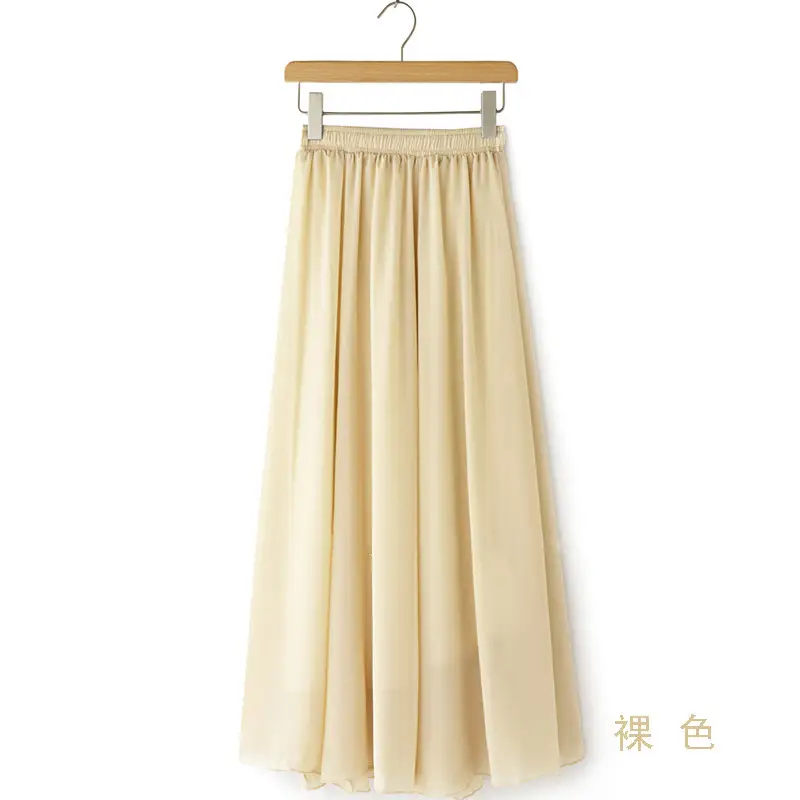 Green Chiffon Half-Skirt Dress for Women Spring Summer