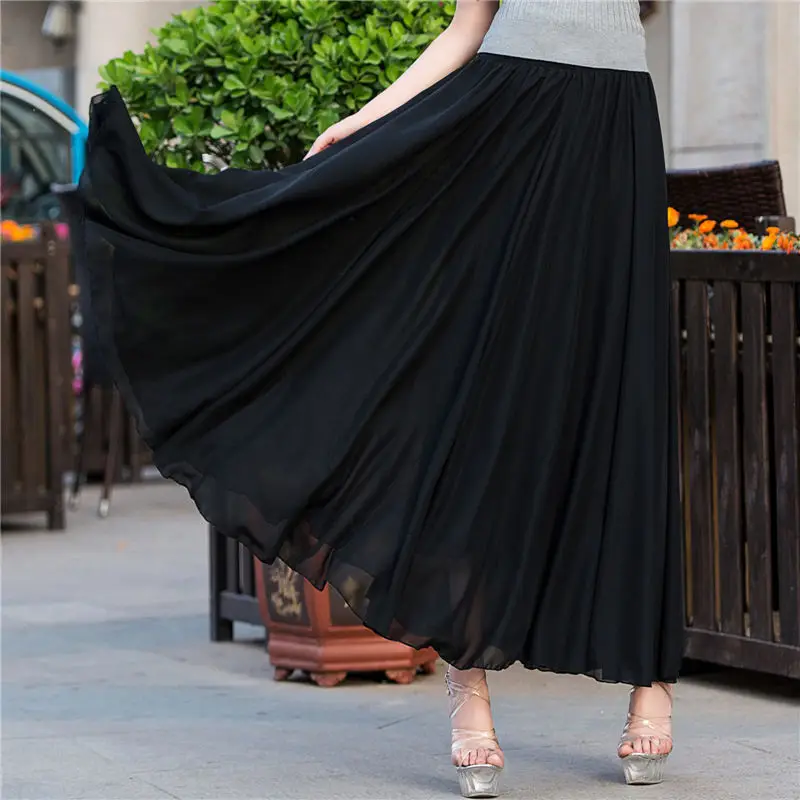 Green Chiffon Half-Skirt Dress for Women Spring Summer