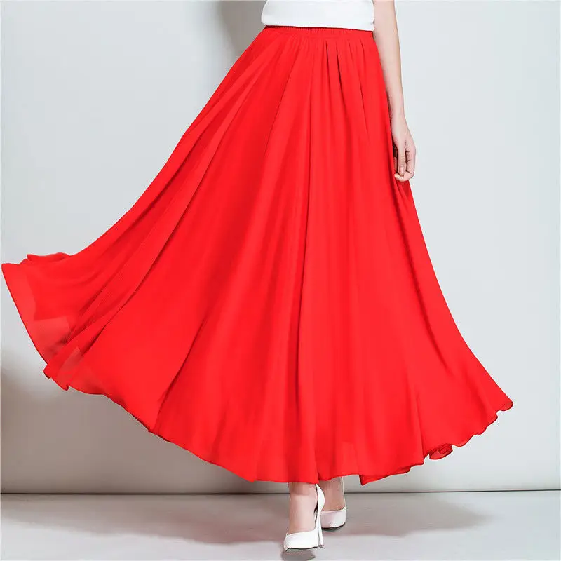 Green Chiffon Half-Skirt Dress for Women Spring Summer