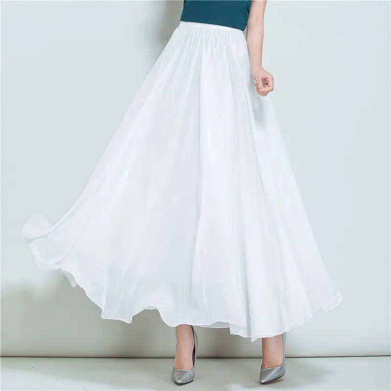 Green Chiffon Half-Skirt Dress for Women Spring Summer