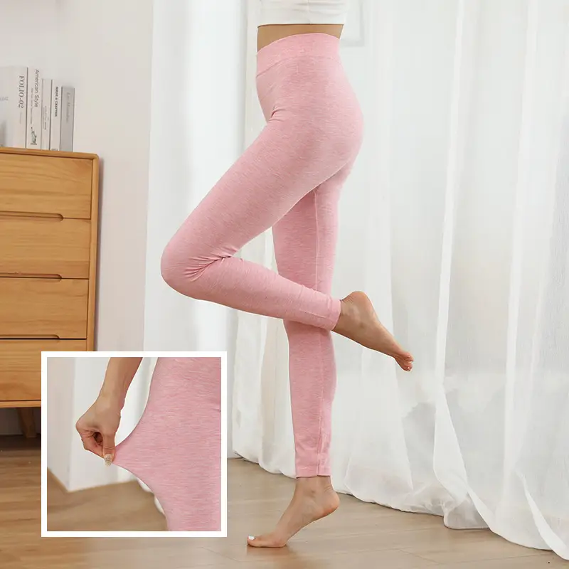 Women's Pink Long Johns Modal Leggings Large - Image 23