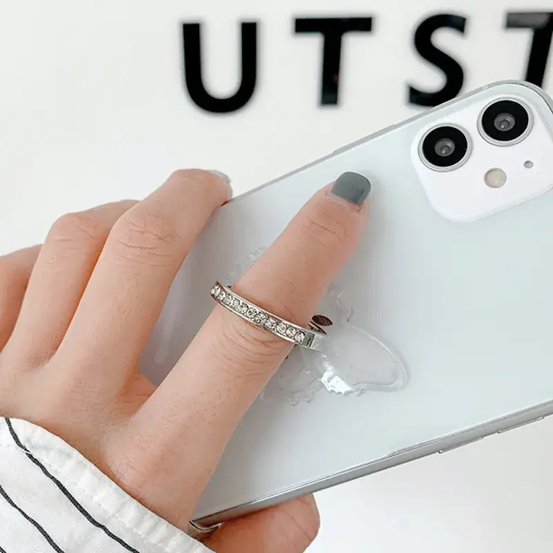 Transparent Crystal Diamond Ring Holder for Mobile Phone - Image 11