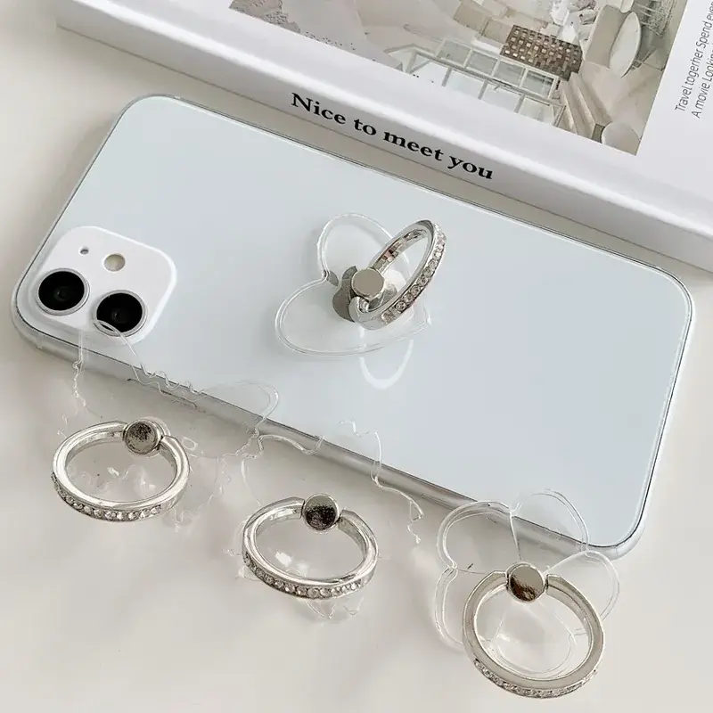Transparent Crystal Diamond Ring Holder for Mobile Phone - Image 12