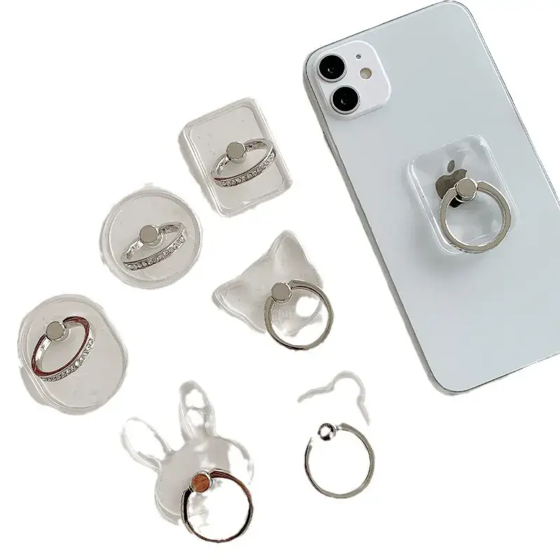 Transparent Crystal Diamond Ring Holder for Mobile Phone - Image 13