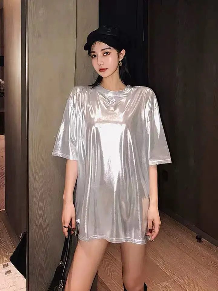 Women's Shiny T-Shirt Spring 2025 Loose Fit — feature 4
