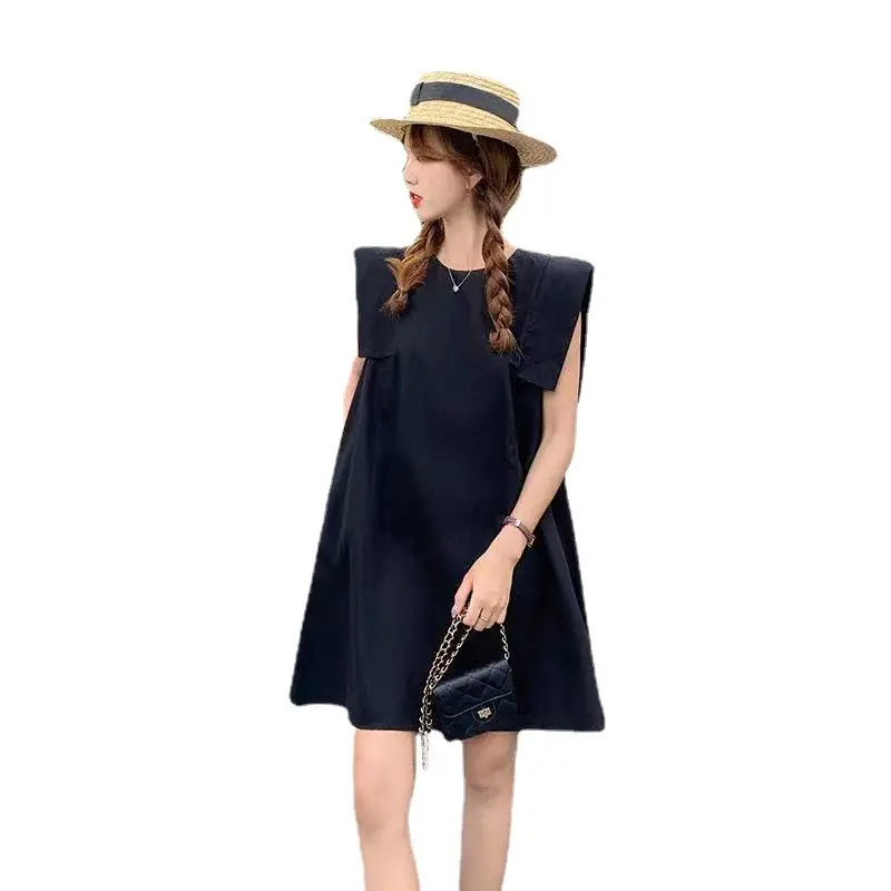 Women's Black Sleeveless A-Line Dress 2024 - Image 7