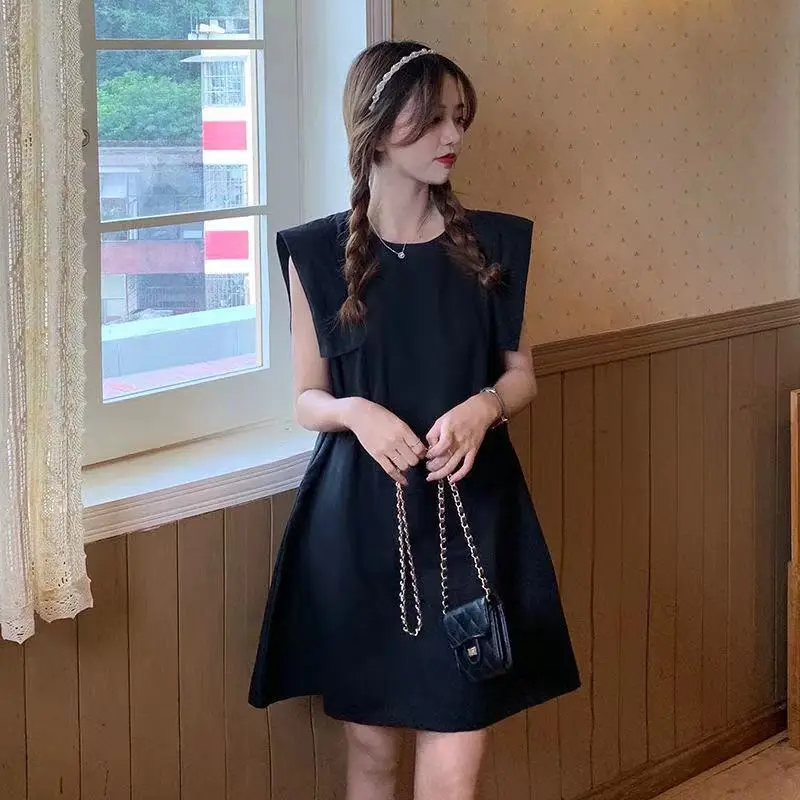 Women's Black Sleeveless A-Line Dress 2024 — feature 12