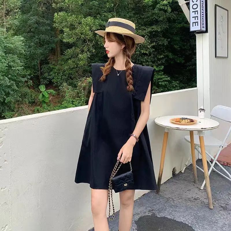 Women's Black Sleeveless A-Line Dress 2024 — feature 13