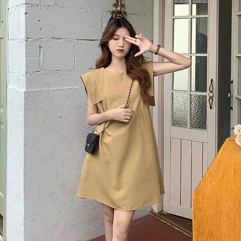 Women's Black Sleeveless A-Line Dress 2024 — feature 4