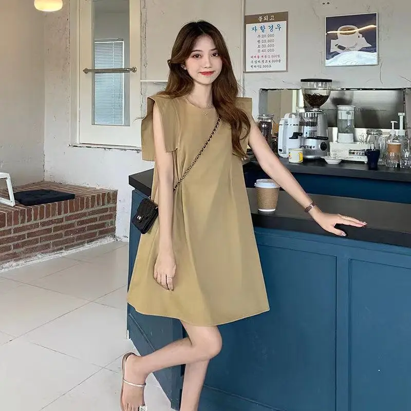 Women's Black Sleeveless A-Line Dress 2024 — feature 5