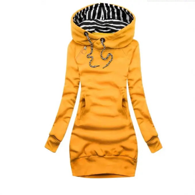 Black Zipper Hooded Long Sleeve Women's Coat