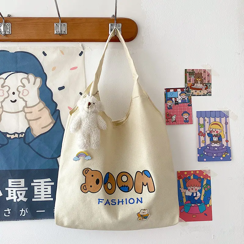 Japanese Style Canvas Shoulder Bag for Girls 2021