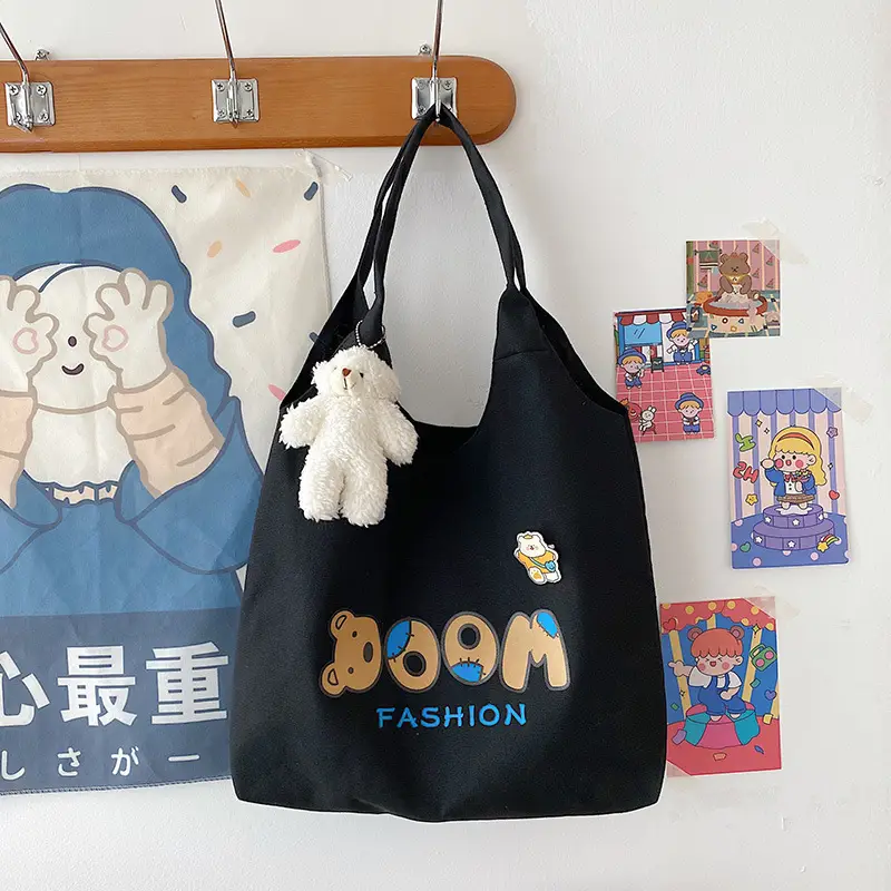 Japanese Style Canvas Shoulder Bag for Girls 2021