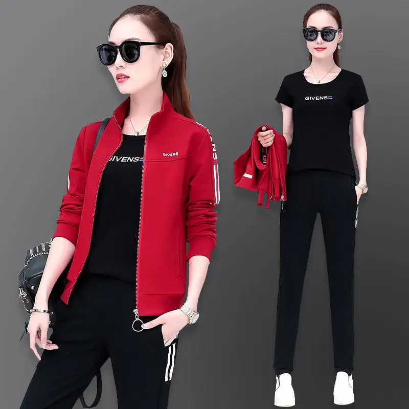 Women's Maroon Cotton Track Suit 2023 Spring Autumn Loose Fit Large - Image 5