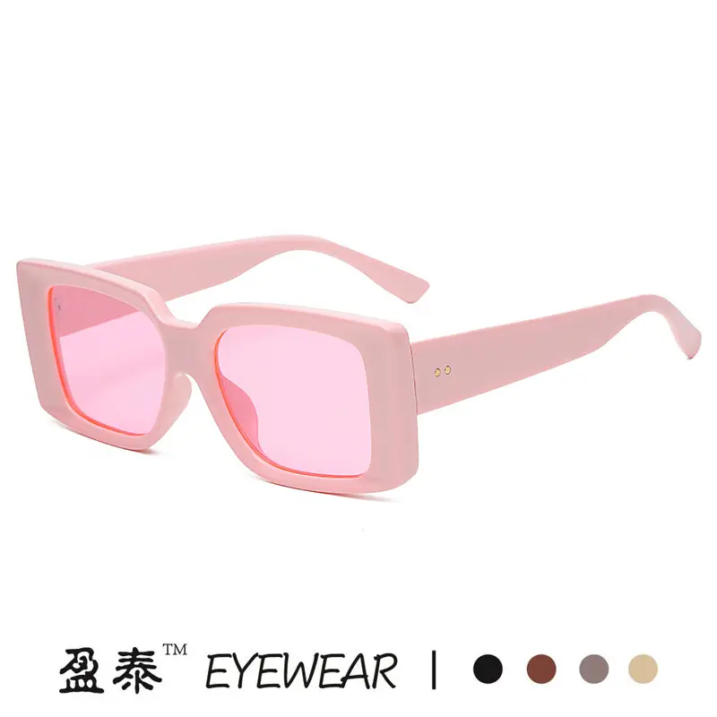 Retro Square Sunglasses Men Women Candy Color - Image 11