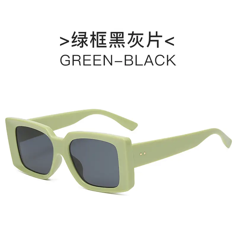 Retro Square Sunglasses Men Women Candy Color - Image 2