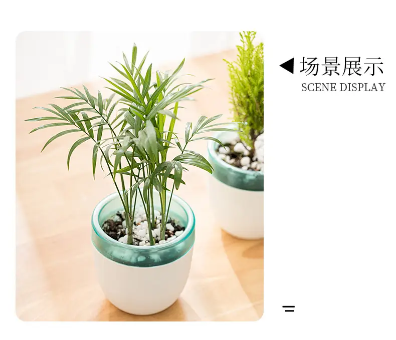 Self-Watering No-Watering Storage Flower Pot Lazy Watering Green Radish Resin Plastic Succulent Pot Self-Absorbing Water — feature 12