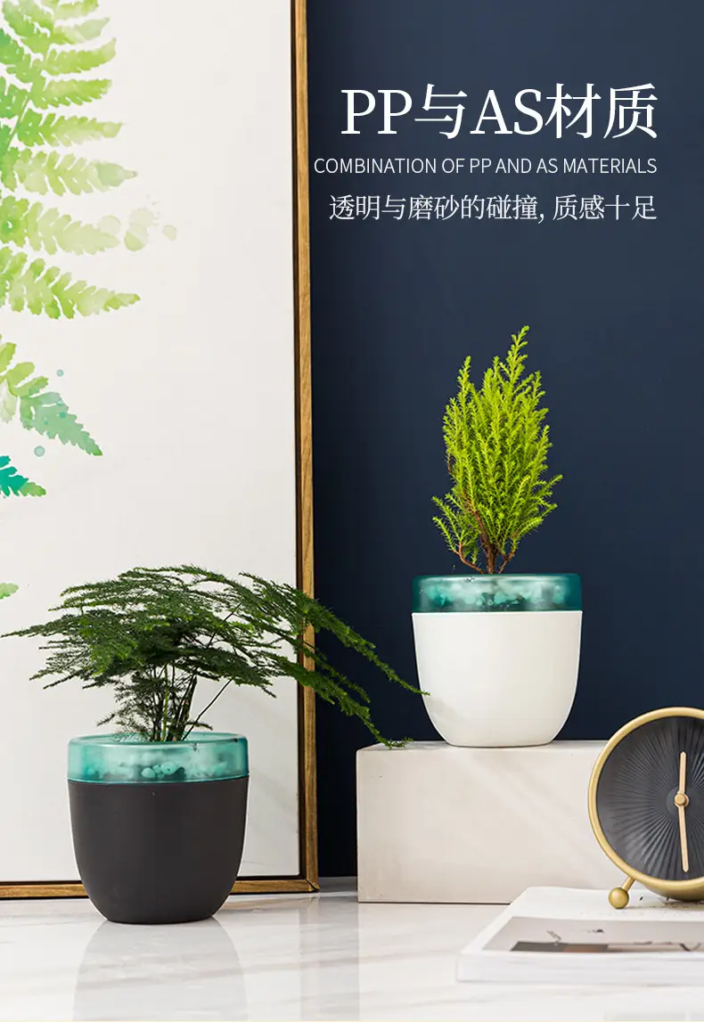 Self-Watering No-Watering Storage Flower Pot Lazy Watering Green Radish Resin Plastic Succulent Pot Self-Absorbing Water — feature 6