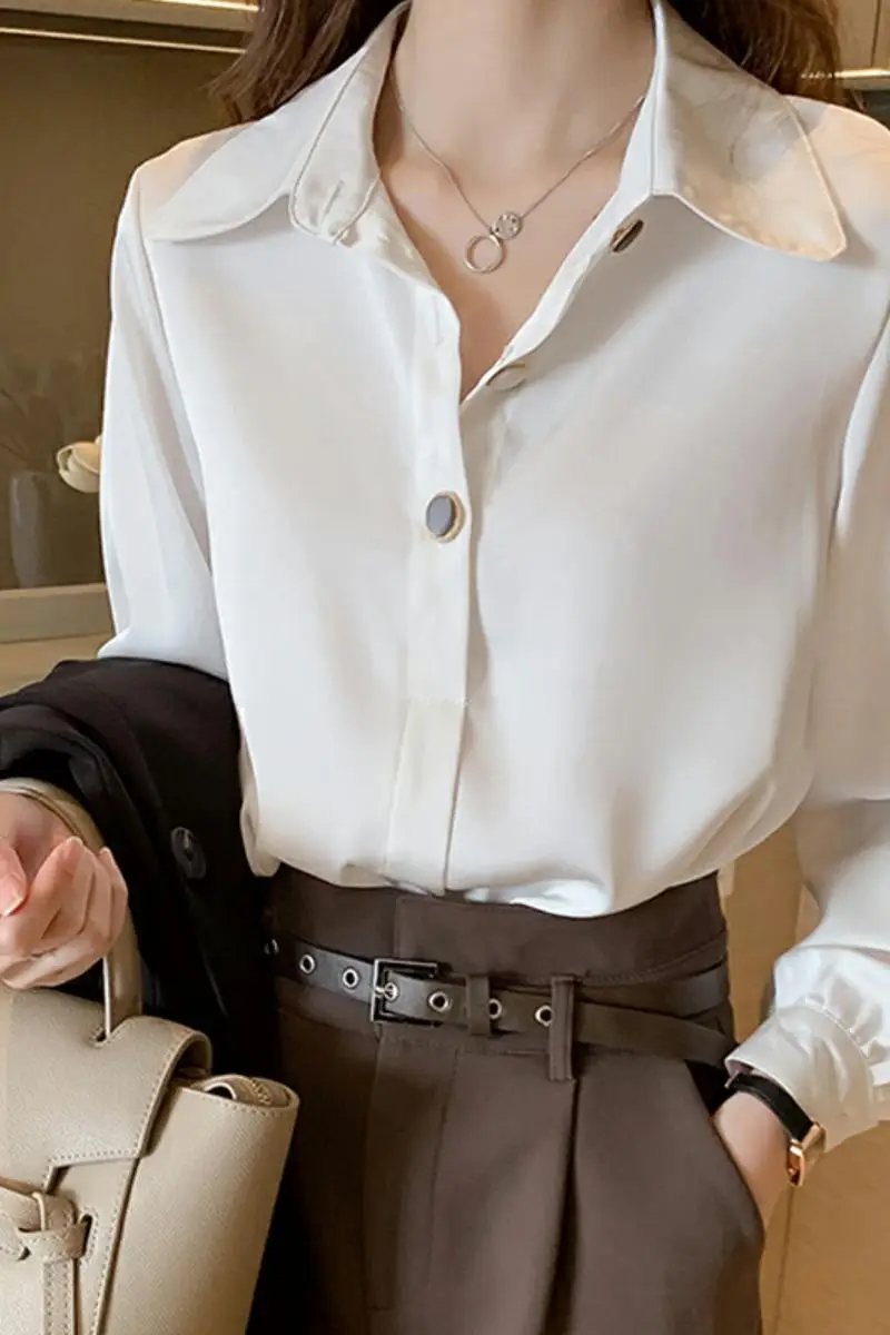 Women Chiffon Long Sleeve Shirt Red 2026 — feature 17