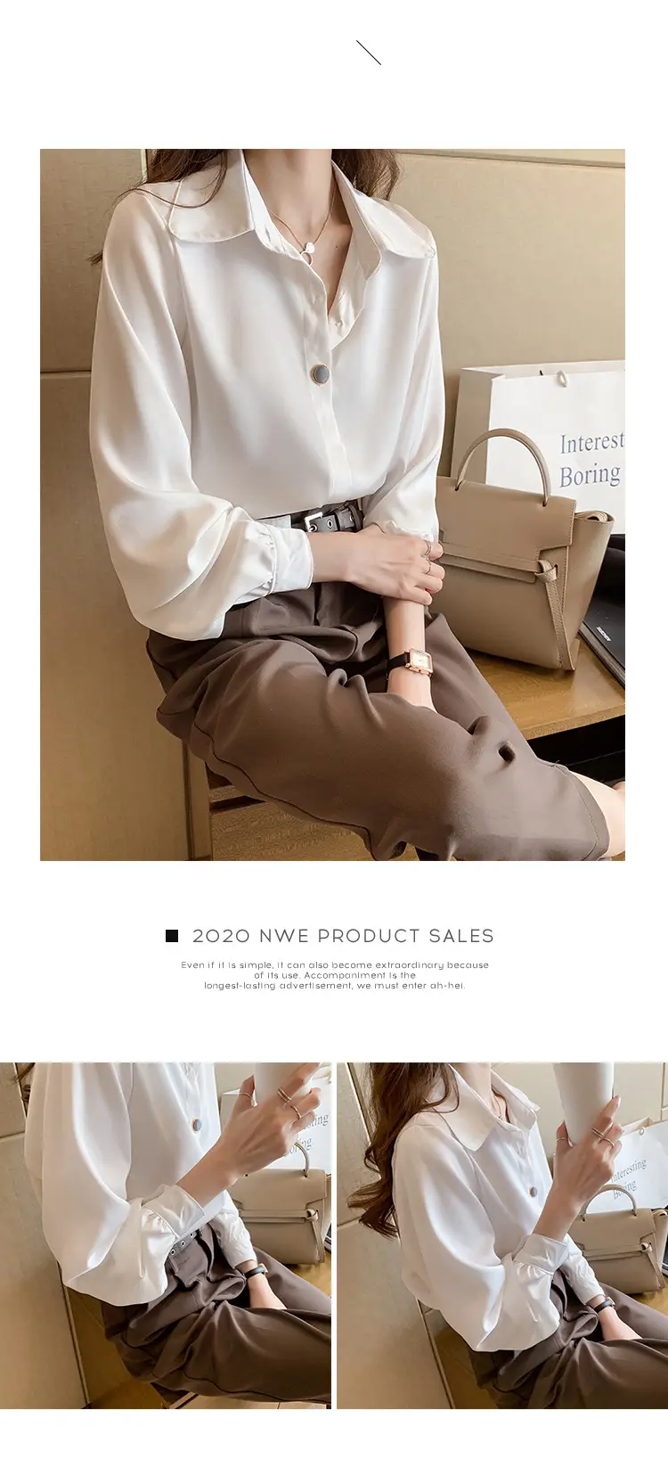 Women Chiffon Long Sleeve Shirt Red 2026 — feature 7
