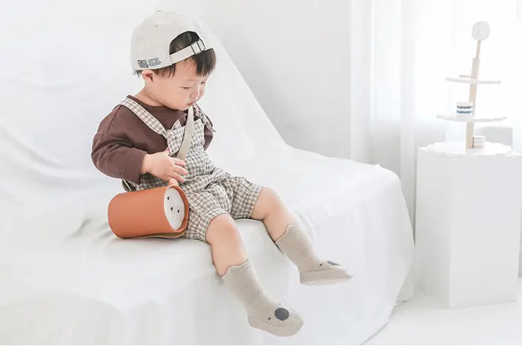 Korean Style Cartoon Baby Socks Mid-Calf Soft Beige β feature 21