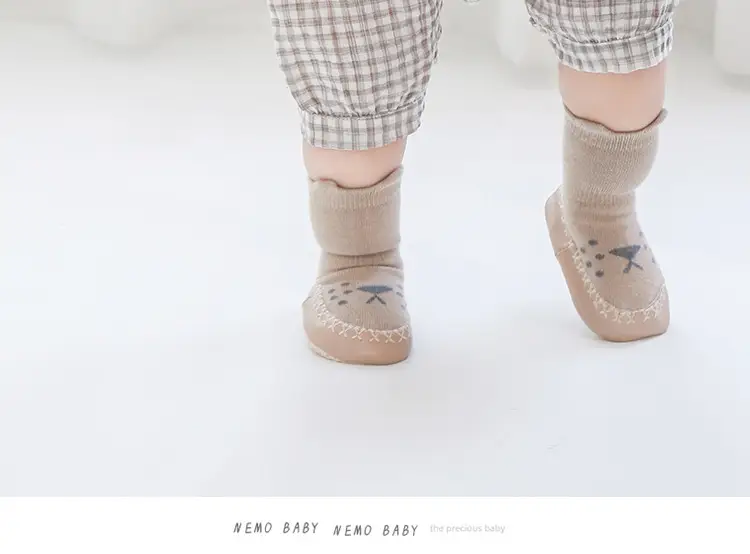Korean Style Cartoon Baby Socks Mid-Calf Soft Beige β feature 22