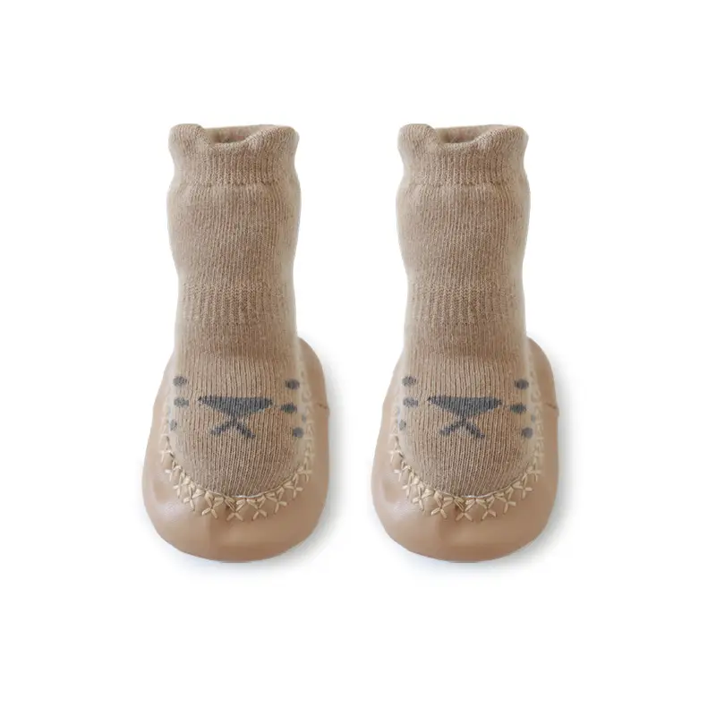 Korean Style Cartoon Baby Socks Mid-Calf Soft Beige - Image 2