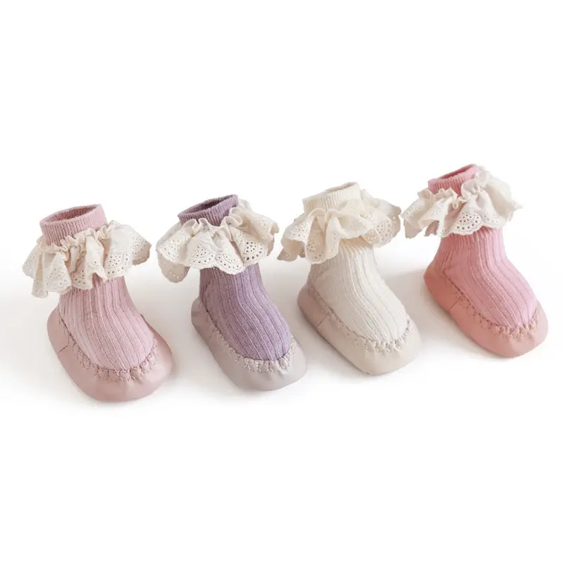 Baby Mid-Tube Anti-Slip Cotton Lace Socks