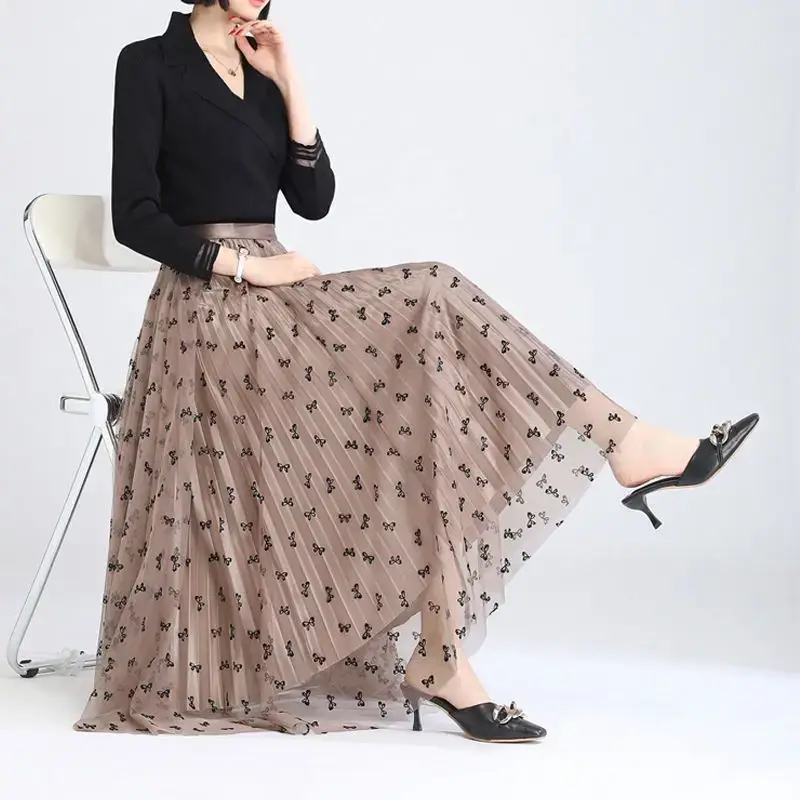 3D Flocked Bow Skirt with Bowline & Bowline Lining - Image 5