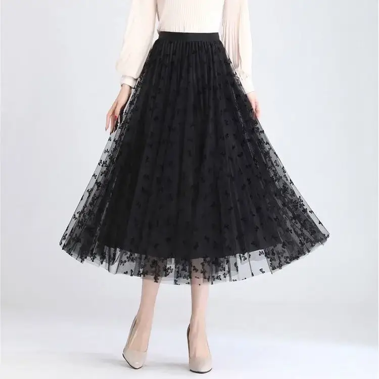 3D Flocked Bow Skirt with Bowline & Bowline Lining - Image 6