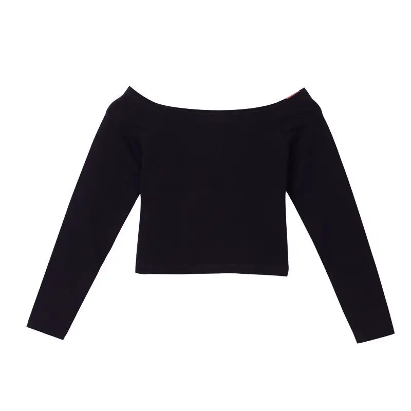 Women Long Sleeve Cropped Top Brown Korean Style - Image 10