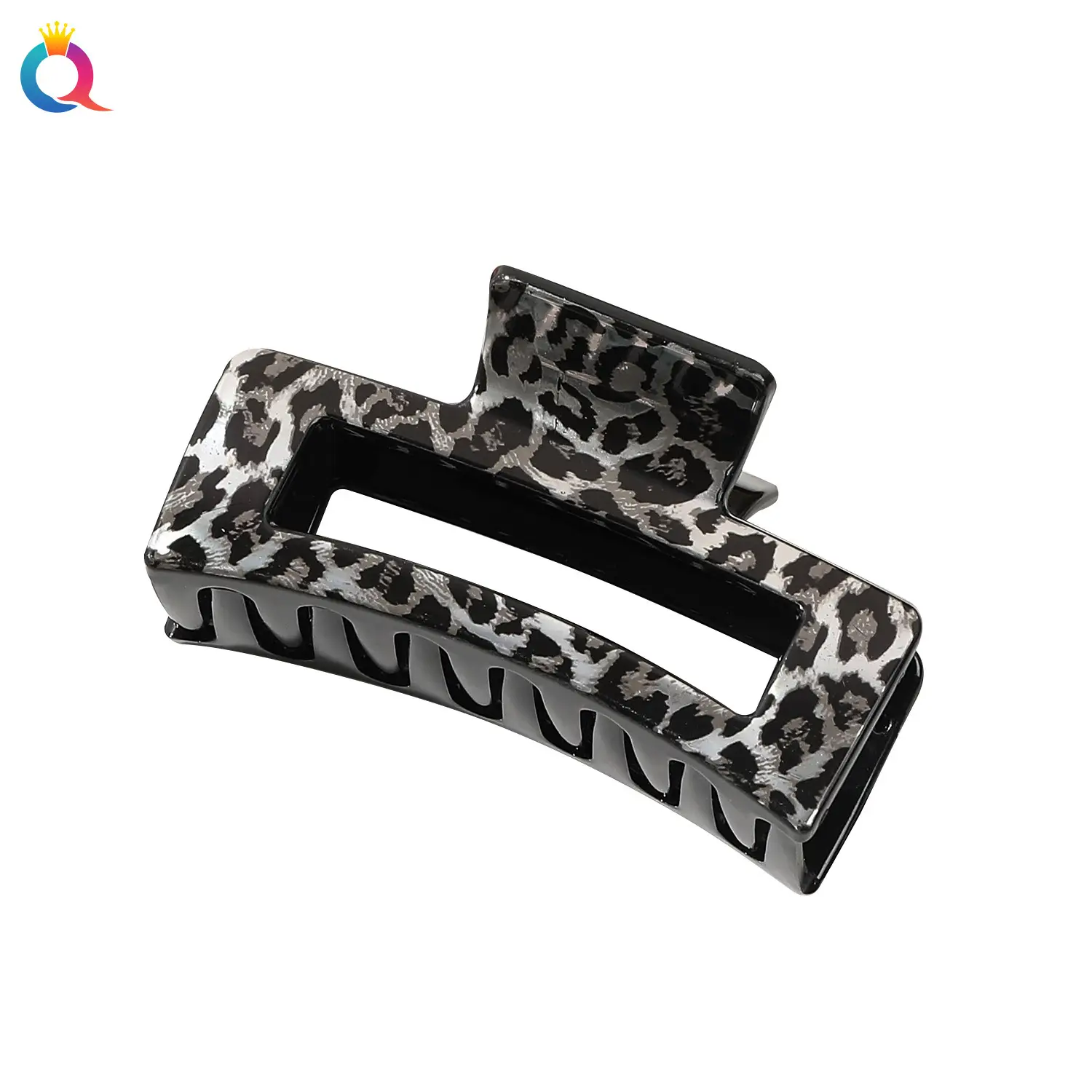 Qiyue Cross-border Printed Hairpin Shark Clip Leopard Print Large
