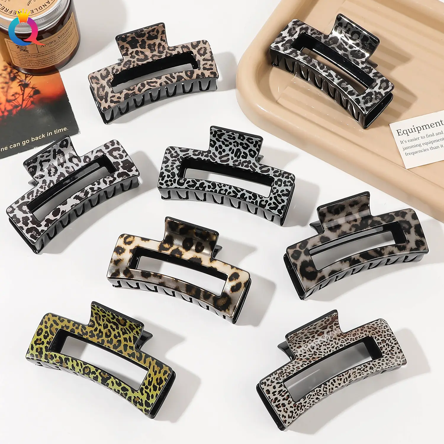 Qiyue Cross-border Printed Hairpin Shark Clip Leopard Print Large — feature 4