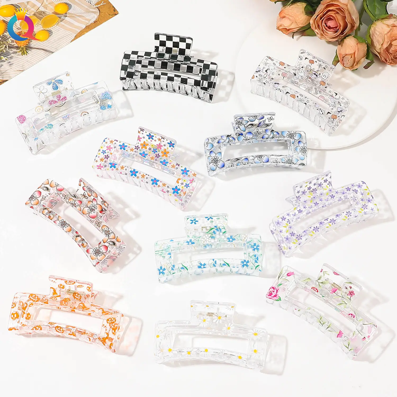 Qiyue Cross-border Printed Hairpin Shark Clip Leopard Print Large — feature 5