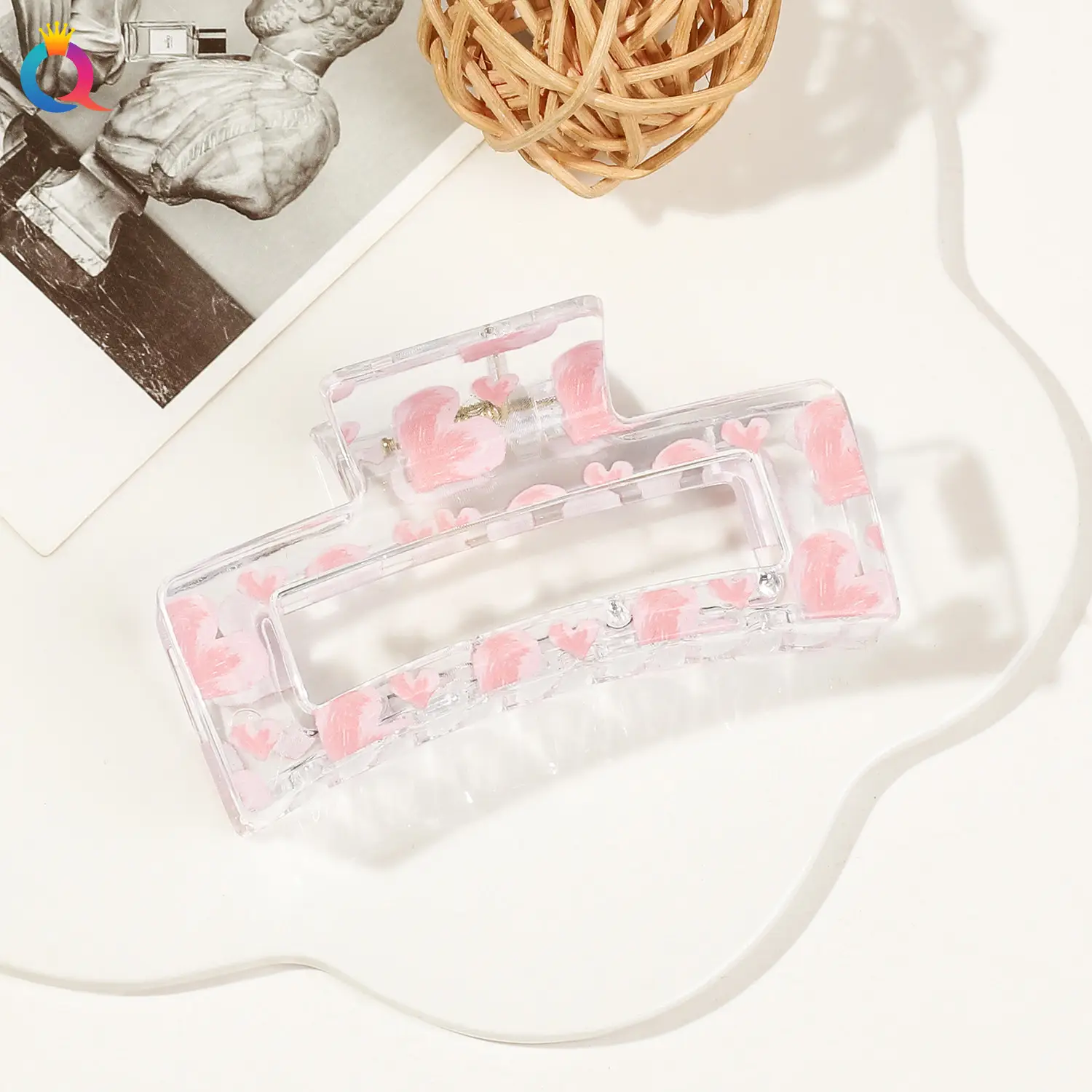 Qiyue Cross-border Printed Hairpin Shark Clip Leopard Print Large
