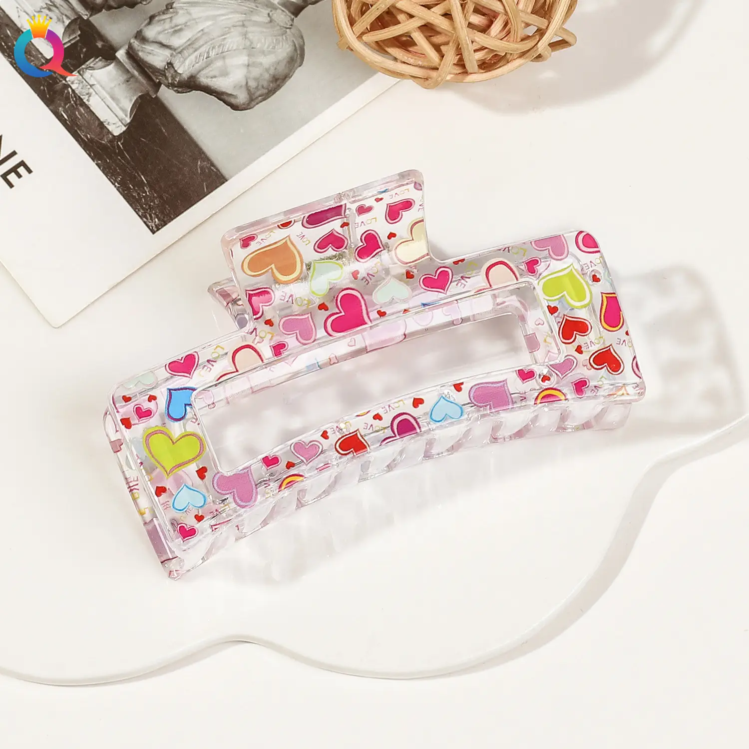 Qiyue Cross-border Printed Hairpin Shark Clip Leopard Print Large