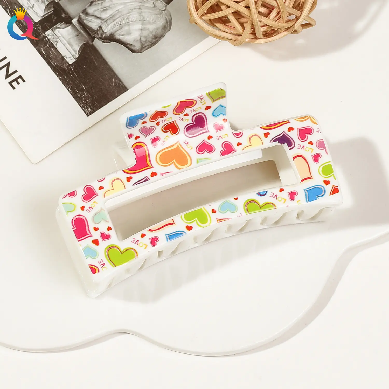 Qiyue Cross-border Printed Hairpin Shark Clip Leopard Print Large