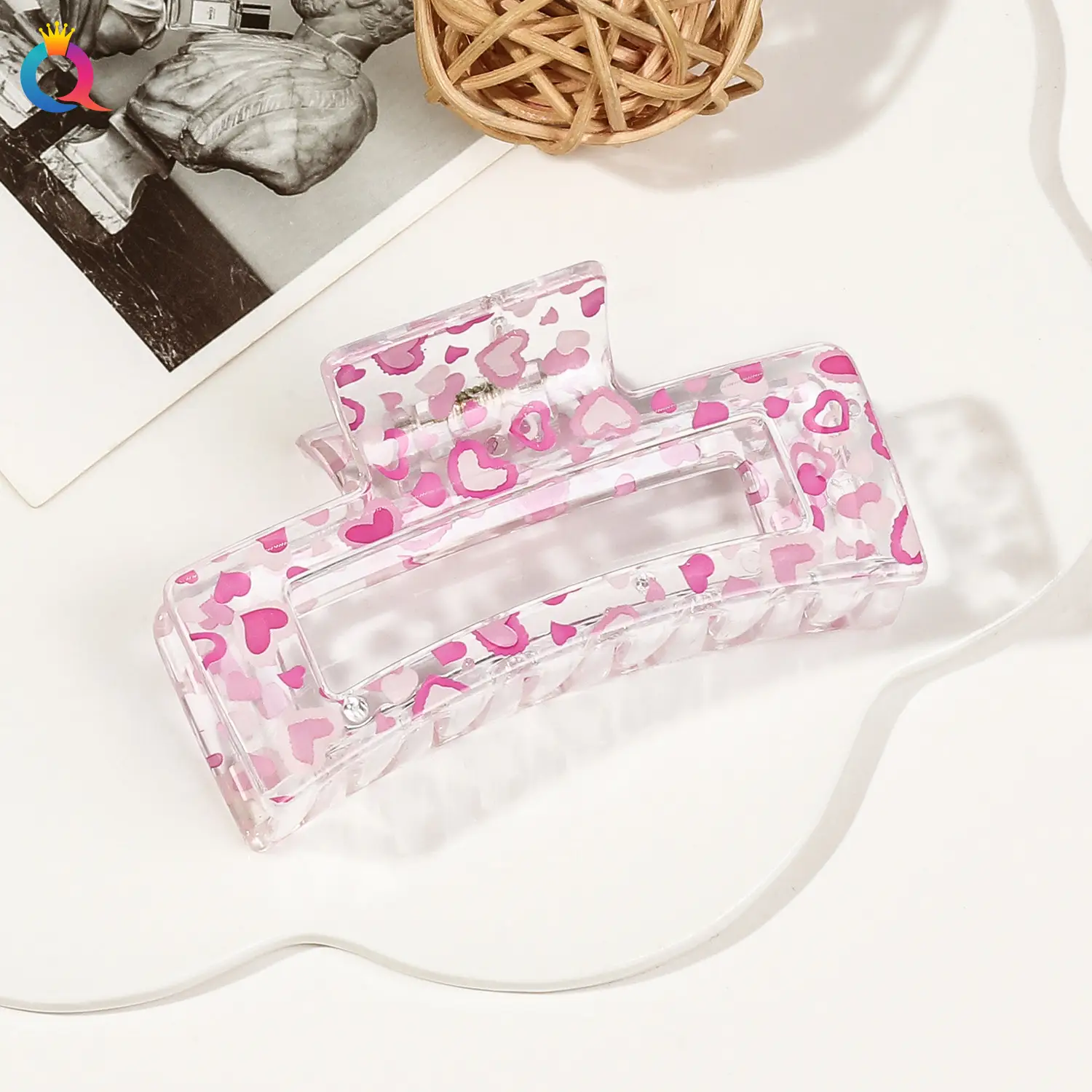 Qiyue Cross-border Printed Hairpin Shark Clip Leopard Print Large