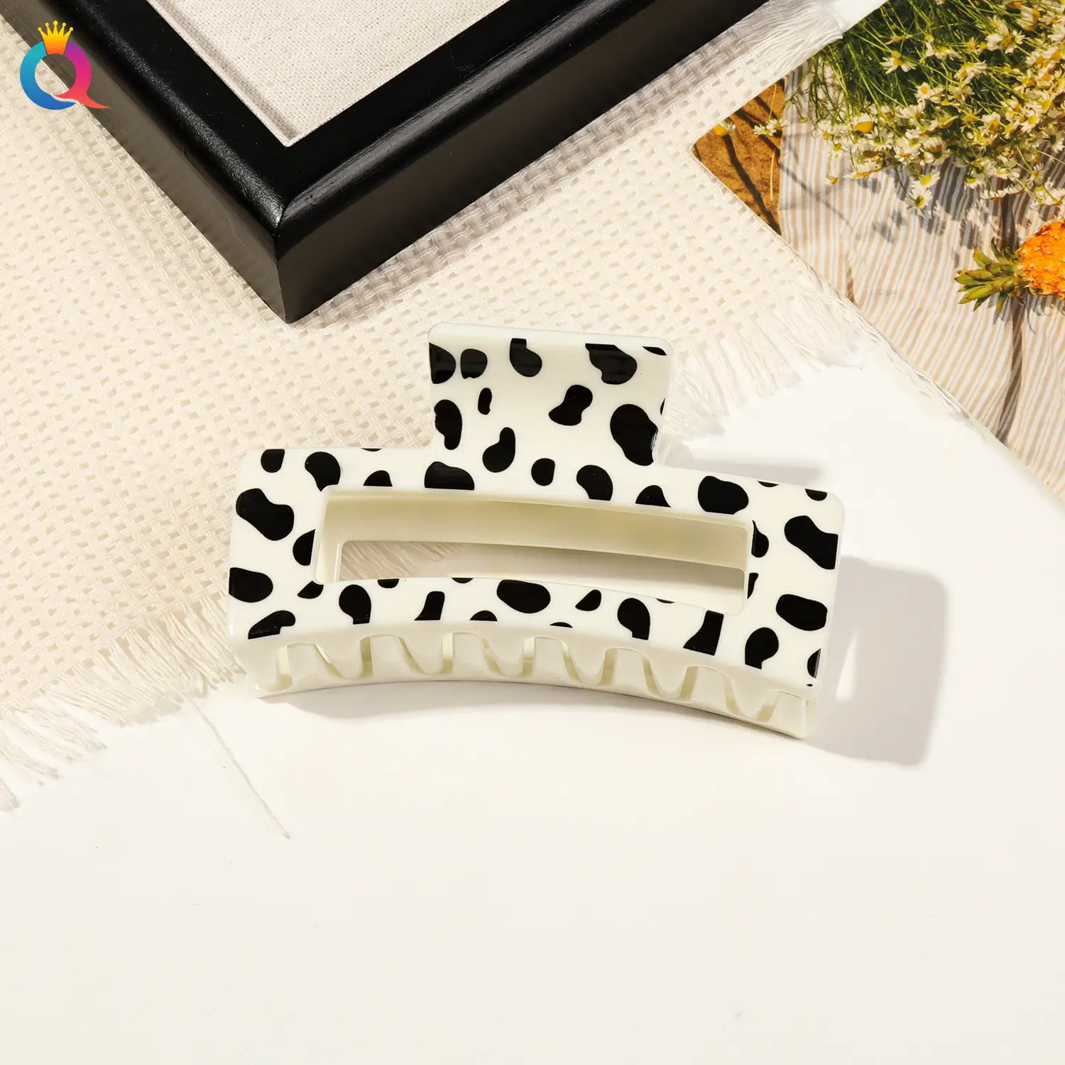 Qiyue Cross-border Printed Hairpin Shark Clip Leopard Print Large