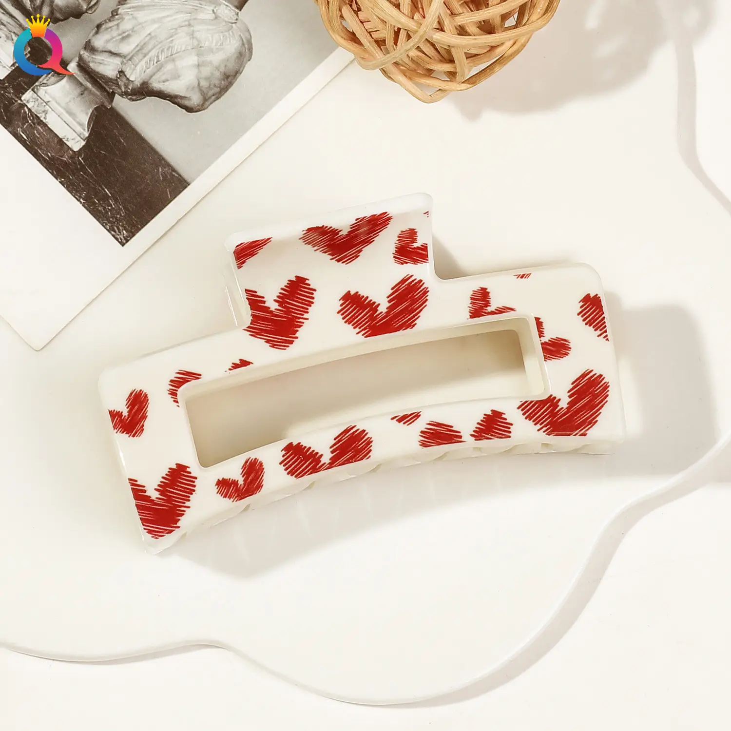 Qiyue Cross-border Printed Hairpin Shark Clip Leopard Print Large