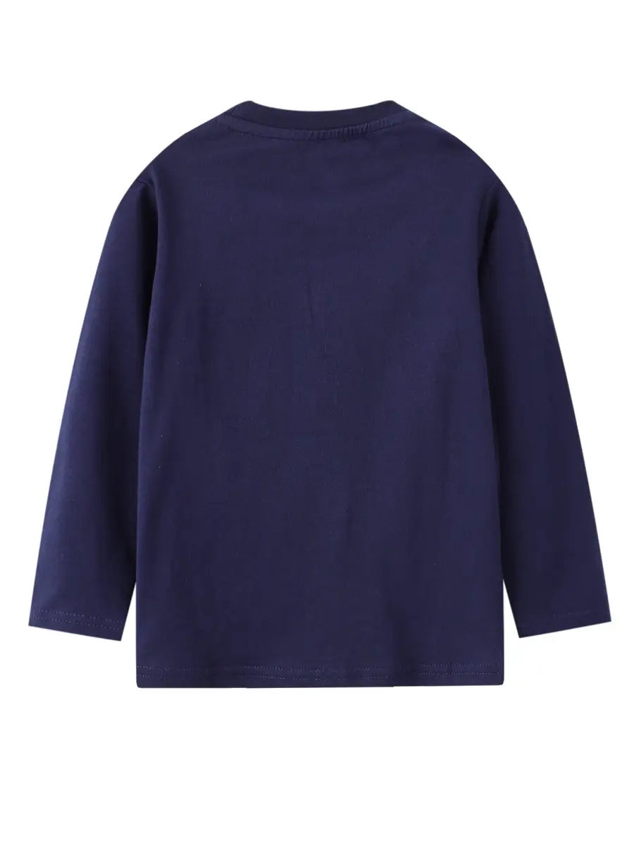 Blue Long-Sleeve Baby T-Shirt for Boys - Image 3