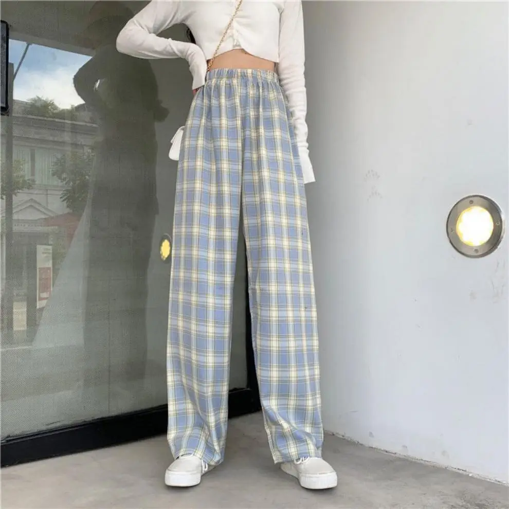 Women Plaid Wide Leg Pants High Waist Slimming 2025 — feature 10